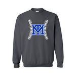 Mark Twain Tiger Baseball Crewneck Sweatshirt - Charcoal
