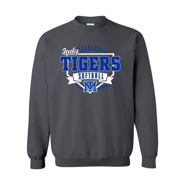 Mark Twain Varsity Softball Crewneck Sweatshirt - Charcoal