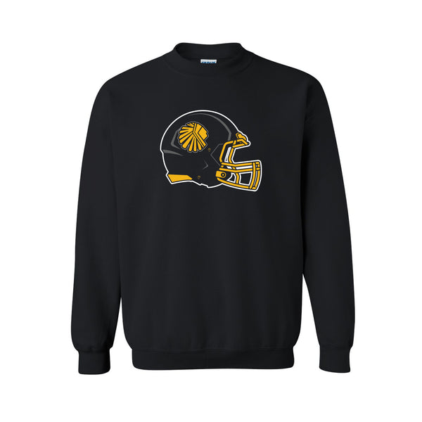 Van-Far Football Crewneck Sweatshirt - Helmet - Black