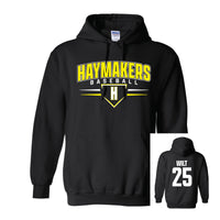 Haymakers Baseball - Personalized 50/50 Hooded Sweatshirt - Black