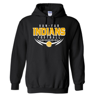 Van-Far Football Hooded Sweatshirt - Design 3 - Black