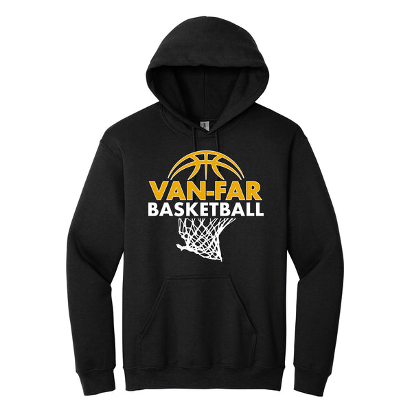 Van-Far Junior High Basketball - Gildan Heavyblend Hooded Sweatshirt - Black