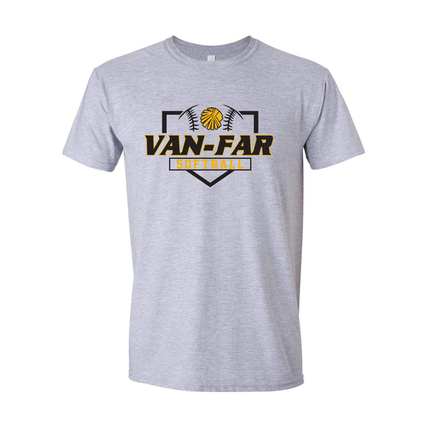 Van-Far Softball T-Shirt - Sport Grey - Softstyle - Design 2