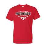 Pike County Rookies Baseball 50/50 T-Shirt - Red