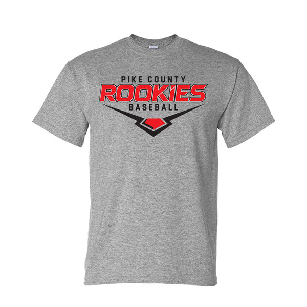 Pike County Rookies Baseball 50/50 T-Shirt - Sport Grey