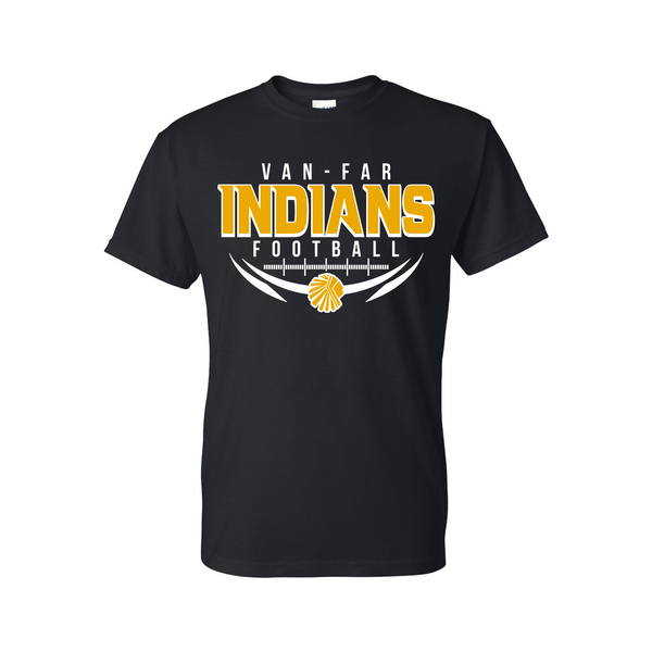 Van-Far Football T-Shirt - Design 3- Black