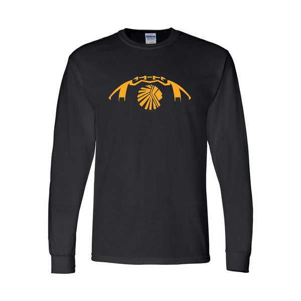 Van-Far Football Long Sleeve T-Shirt - Design 1 - Black