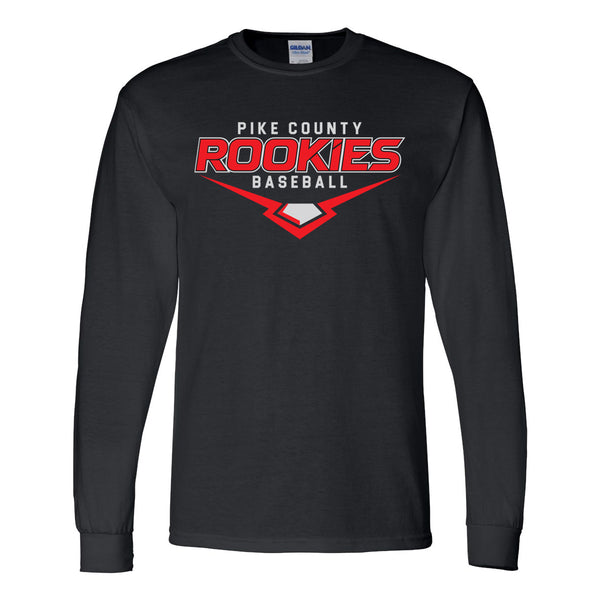 Pike County Rookies Baseball 50/50 Long Sleeve T-Shirt - Black