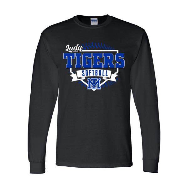 Mark Twain Varsity Softball Long Sleeve T-Shirt - Black