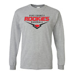 Pike County Rookies Baseball 50/50 Long Sleeve T-Shirt - Sport Grey