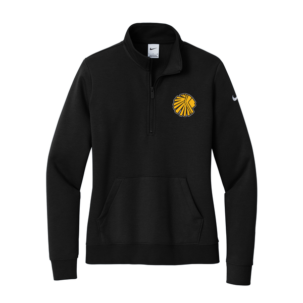 NKDX6720 Nike Women's Club Fleece Sleeve Swoosh 1/2-Zip