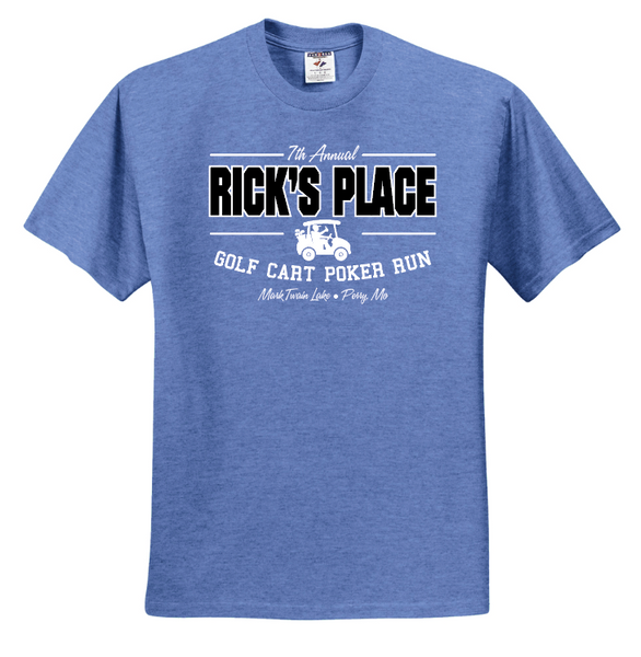 RICK'S PLACE 2023 EVENT T-SHIRT - HEATHER BLUE