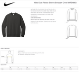 Nike - MTHS -Club Fleece Sleeve Swoosh Crew - Royal Blue