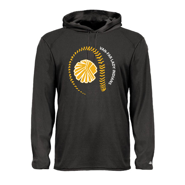 Van-Far Softball Lightweight Hooded Sweatshirt - Black