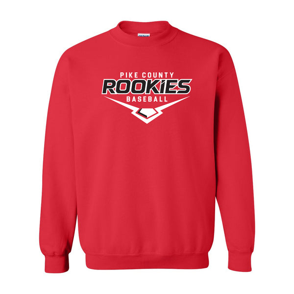 Pike County Rookies Baseball Crewneck Sweatshirt - Red