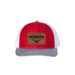 Pike County Rookies Baseball Richardson 112 Leather Patch Hat - Red/White/Heather Gray