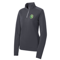 Sport-Tek® Ladies Sport-Wick® Textured 1/4-Zip Pullover