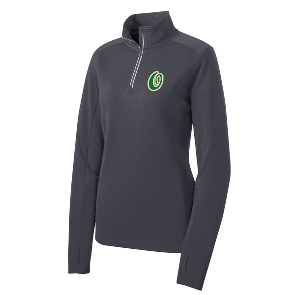 Sport-Tek® Ladies Sport-Wick® Textured 1/4-Zip Pullover